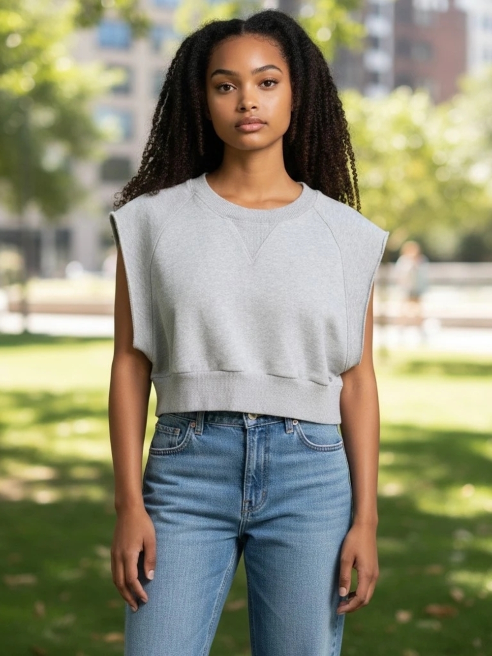 ARITZIA Tna Cozy Fleece PERFECT Cropped Vest Sweater